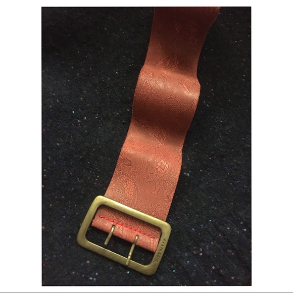 Miss Sixty Wide Red Engraved Floral Leather Belt - Picture 1 of 6